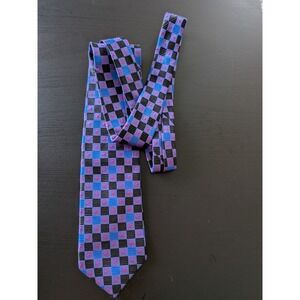 Robert Talbott Best Of Class Tie Necktie Purple Black Checker USA Handmade Silk